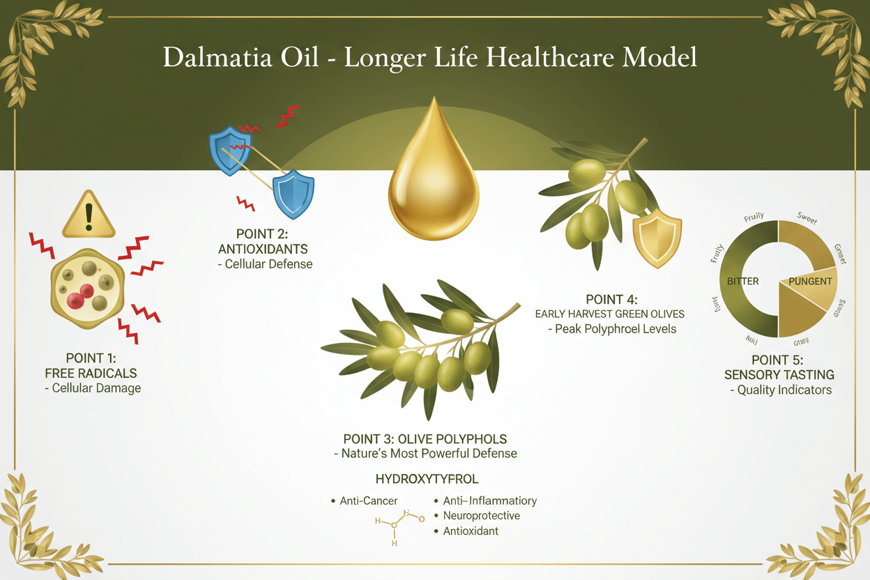 Dalmatia Olive Oil - 5 point model for longer life - Dalmatia Oil Shop
