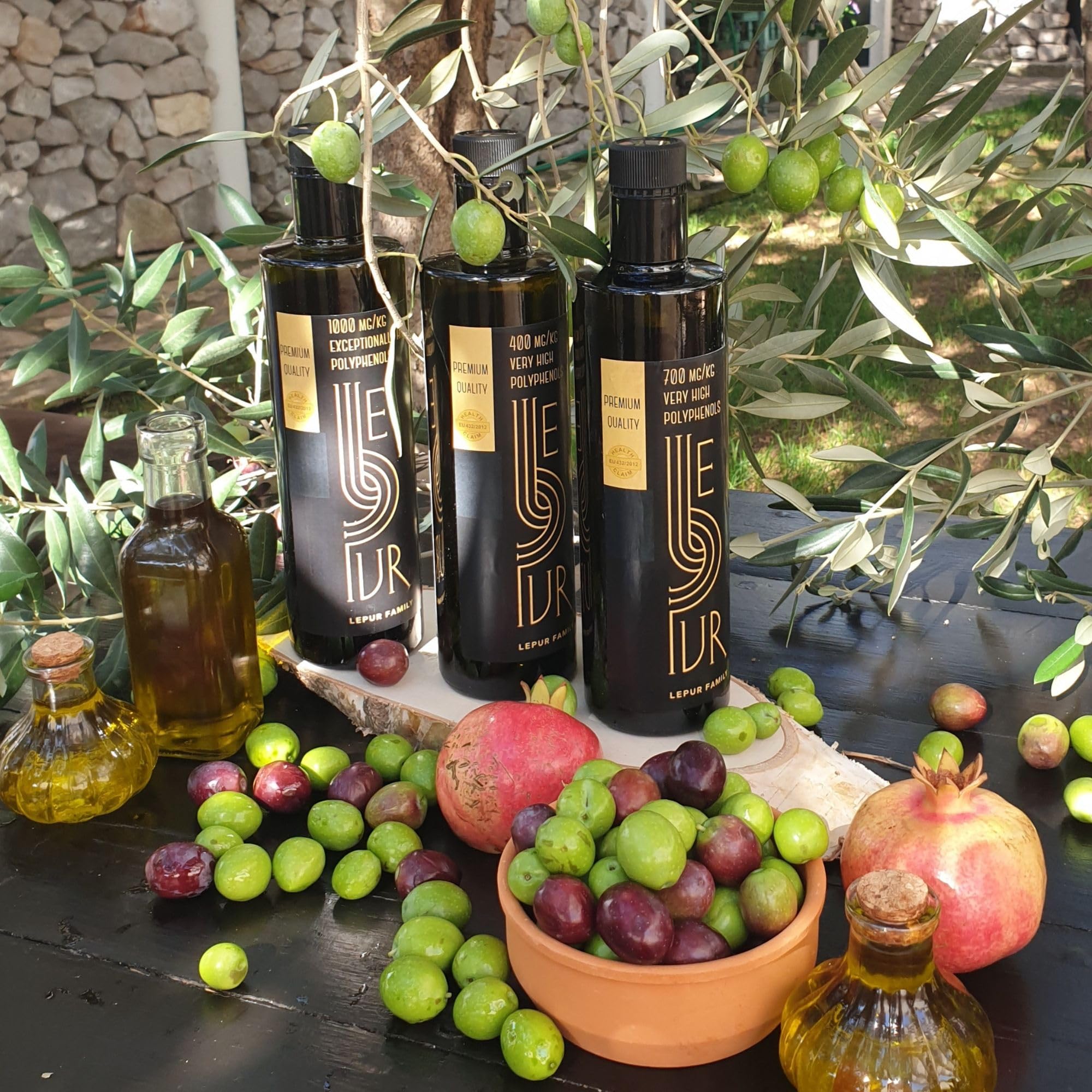 Cipressena Blend - High Polyphenol Extra Virgin Olive Oil - 500ml - 1100mg/kg - Gold Award Winning - Cold Pressed, Flos Olei recognised top oil in the world