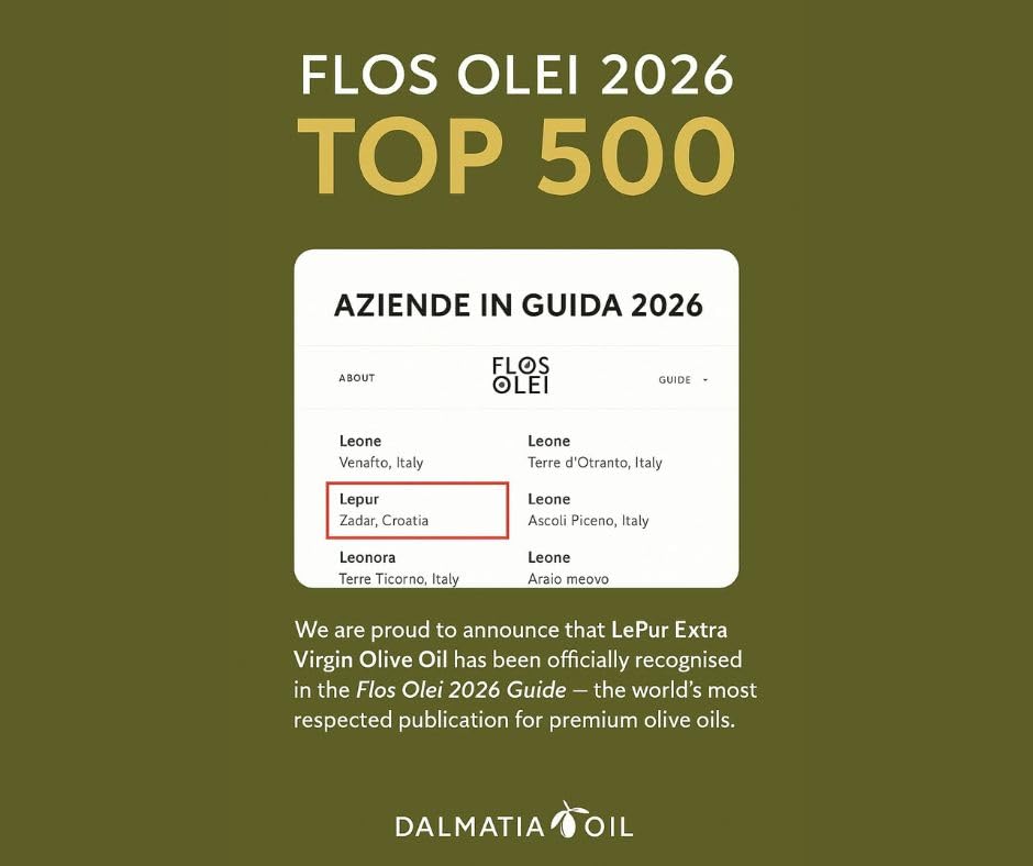 Cipressena Blend. Medium-Strong Polyphenol (1100mg/kg) 2025, Croatian, Organic, Early Harvest, Gold Award-Winning Extra Virgin Olive Oil – 500ml