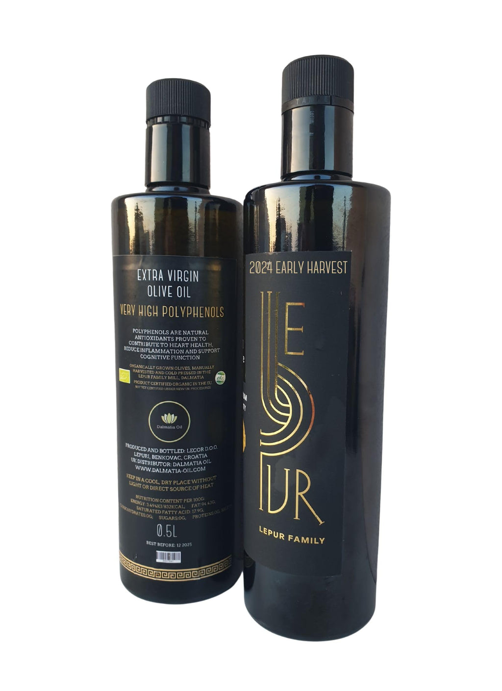 Cipressena Blend. Medium-Strong Polyphenol (1100mg/kg) 2025, Croatian, Organic, Early Harvest, Gold Award-Winning Extra Virgin Olive Oil – 500ml