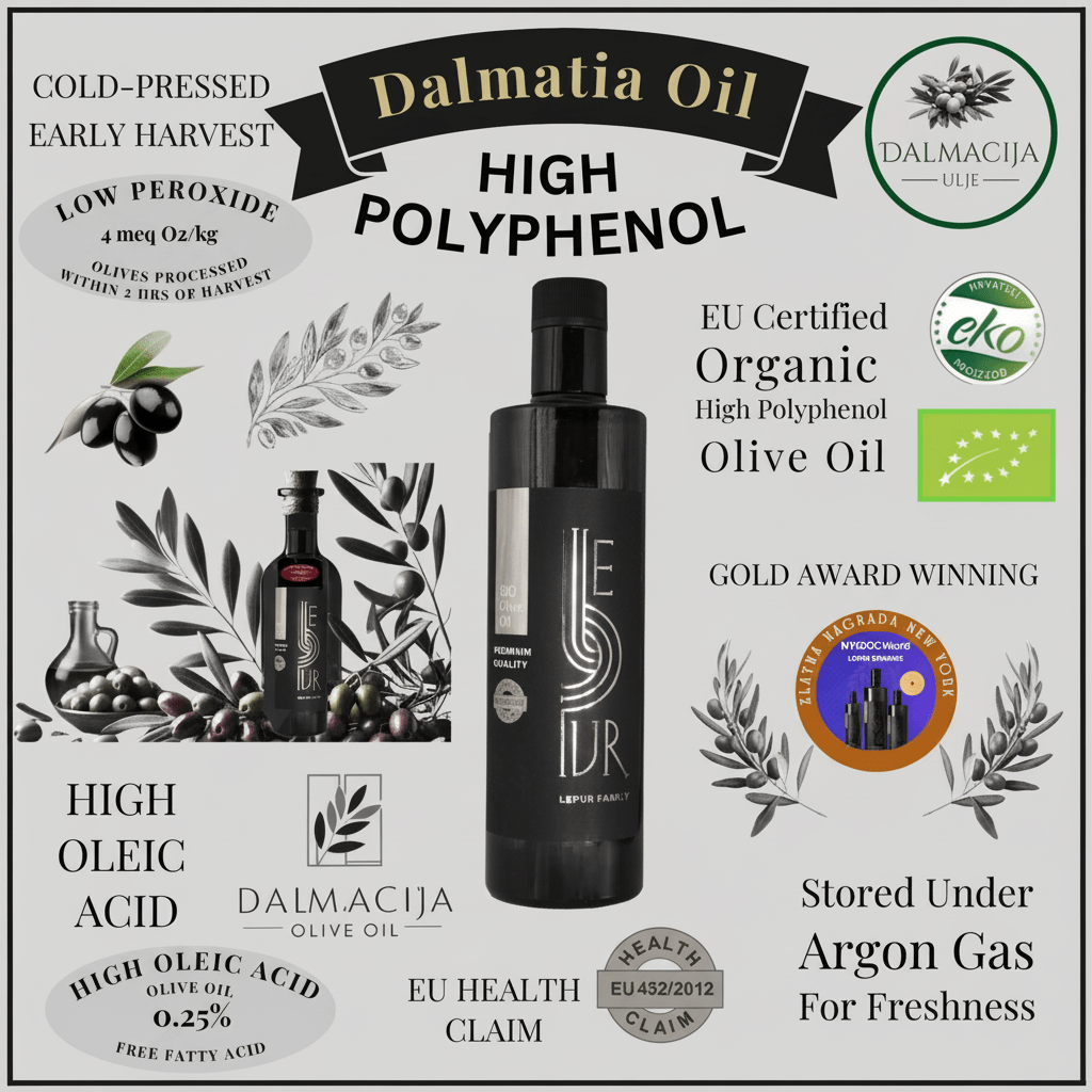 Cipressena Blend – Early Harvest Olive Oil (1100 mg/kg) - 500ml - Dalmatia Oil Shop