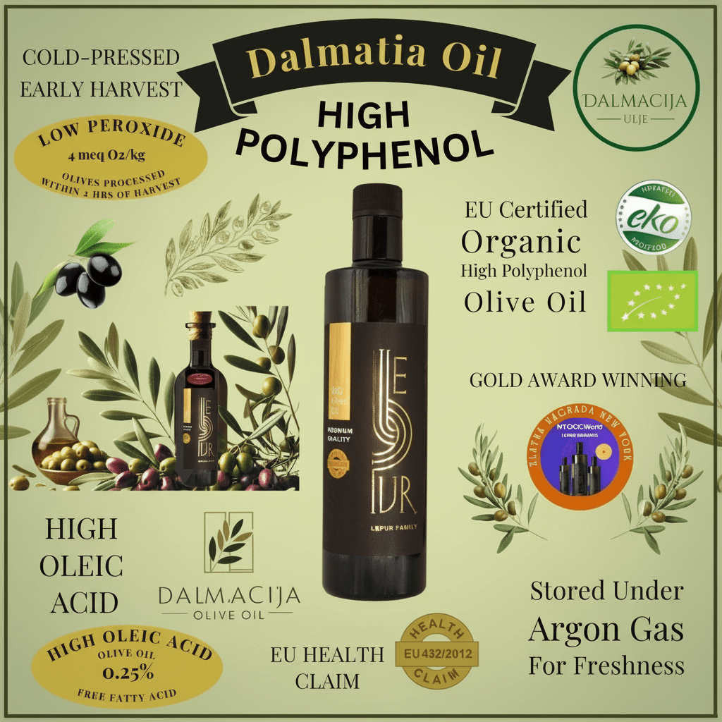 Vita Blend – Ultra High Polyphenol Olive Oil (1500 mg/kg) - 500ml - Dalmatia Oil Shop